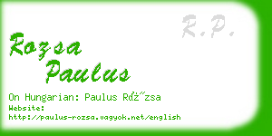 rozsa paulus business card